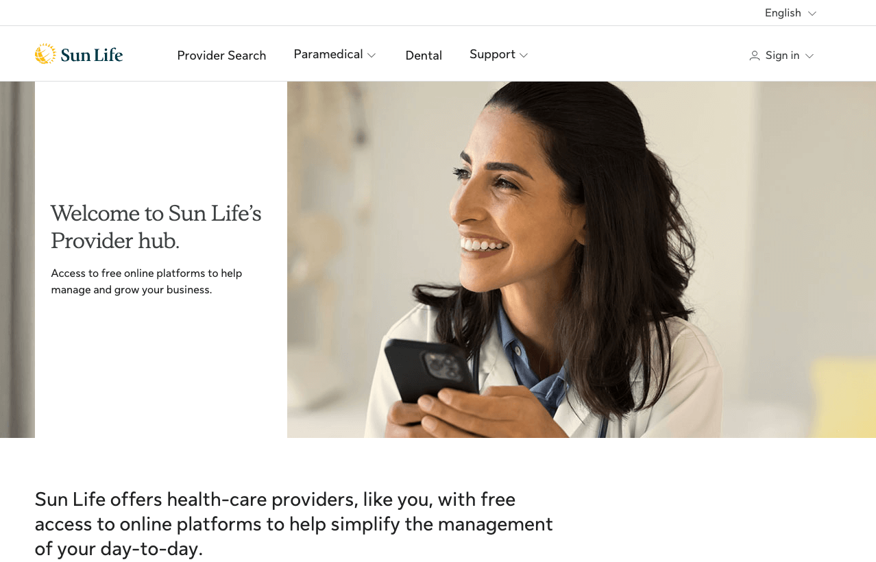 Sun Life - Welcome to Sun Life’s Provider hub.